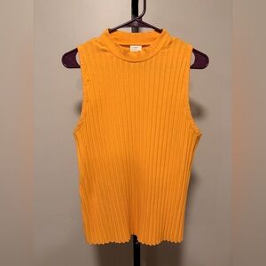 a new day Mock Neck Sleeveless Ribbed Top - Orange